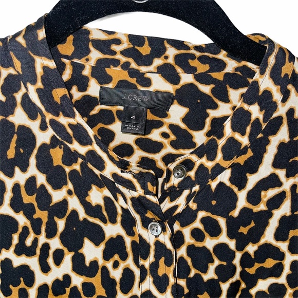 j crew leopard print blouse